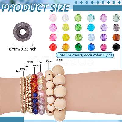 24 Colors Transparent Acrylic Beads TACR-PH0001-93A-1