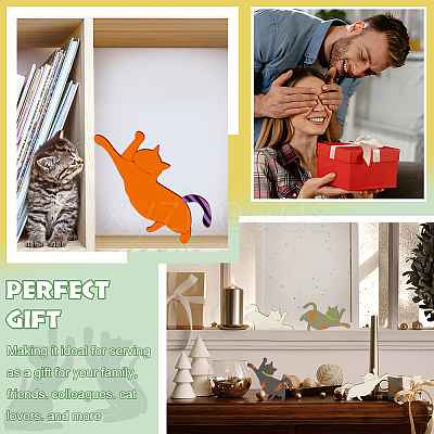 Cat Shape Unfinished Wood Cutouts WOOD-WH0029-48-1