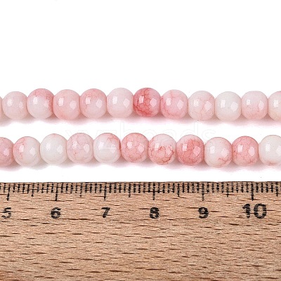 Ombre Effect Opaque Crackle Glass Beads Strands GLAA-Q106-01A-A14-1