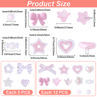 152Pcs Acrylic Beads OACR-BM0001-12B-1