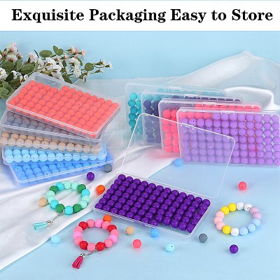 80Pcs Round Silicone Focal Beads SIL-SZ0001-24-17-1