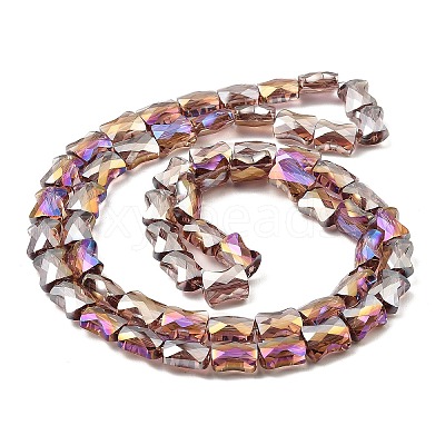 AB Color Plated Transparent Glass Beads Strands EGLA-P051-06A-A14-1
