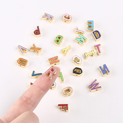 Rack Plating Alloy Enamel Beads ENAM-YW0001-25LG-1