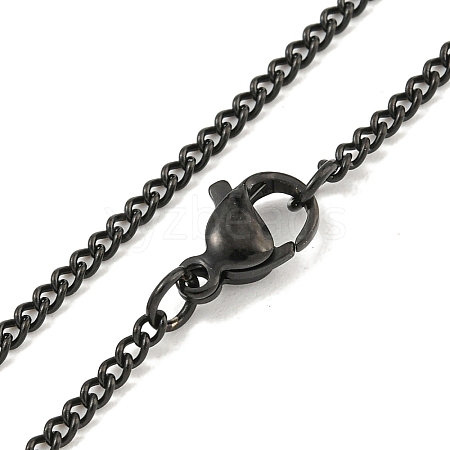 201 Stainless Steel Curb Chain Necklaces for Women and Men NJEW-F322-08EB-1