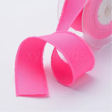 Polyester Frayed Grosgrain Ribbons ORIB-N0002-16mm-09-1