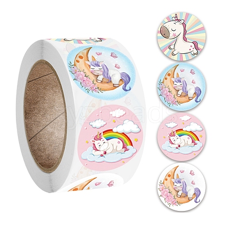 Cartoon Horse Paper Gift Tag Stickers PW-WG20982-01-1