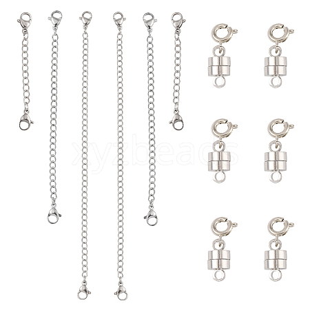 6Pcs Brass Magnetic Clasps with Springs Clasps FIND-YW0007-71P-1