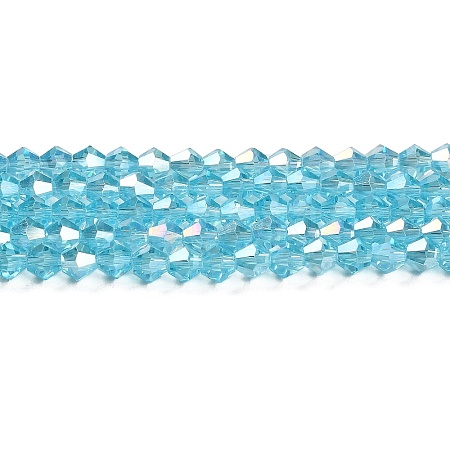 Transparent Electroplate Glass Beads Strands GLAA-F029-4mm-A20-1
