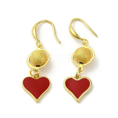 Rack Plating Brass Texture Round Dangle Earrings EJEW-C090-03G-1