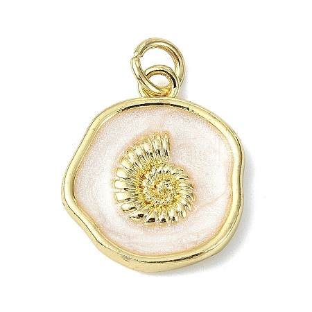 Ocean Theme Brass Enamel Pendants KK-H270-06G-07-1