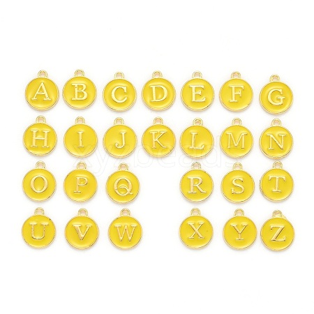 Initial Letter A~Z Alphabet Enamel Charms ENAM-Q437-09-1