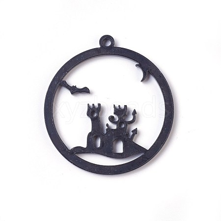 Acrylic Open Back Bezel Pendants X-KY-WH0019-12-1