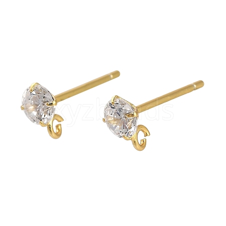 925 Sterling Silver Ear Stud Findings STER-F058-01G-07-1
