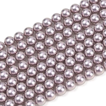 Frosted Glass Pearl Beads Strands GLAA-A044-08A-11-1