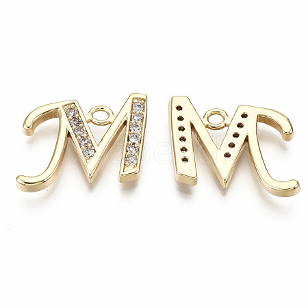 Brass Micro Pave Clear Cubic Zirconia Pendants X-KK-S360-053M-NF-1