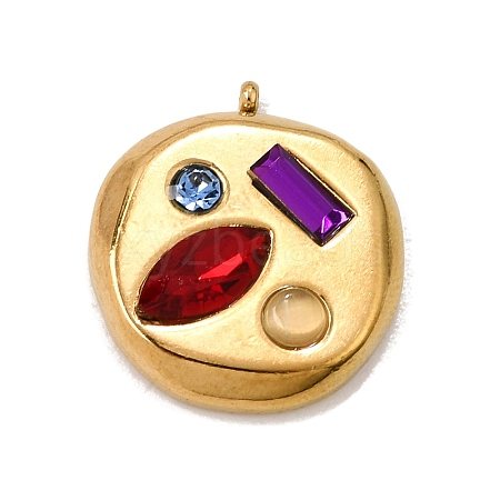304 Stainless Steel Rhinestone Pendants RB-CBA9060-04G-1