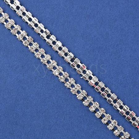 Brass Rhinestone Strass Chains CHC-WH0013-04S-1