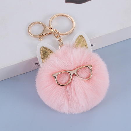 Cat Furry Pom-Pom Keychain for Women PW-WG9AFA9-02-1