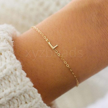 Simple Style Alloy Letter Link Bracelets WG5F19A-07-1