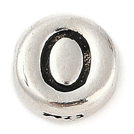925 Sterling Silver Flat Round with Letter Beads LS-STER-G044-01AS-O-1