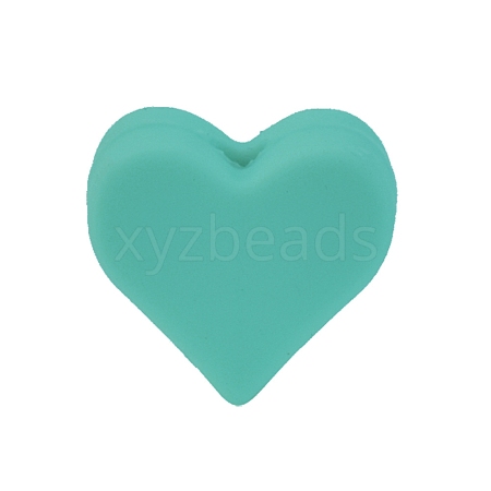 Heart Food Grade Silicone Beads PW-WG48962-08-1