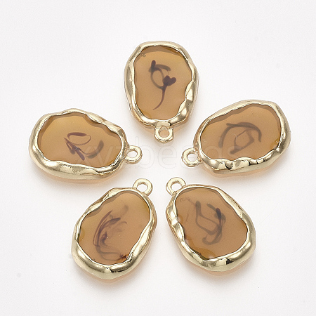 Epoxy Resin Pendants RESI-S368-02B-1