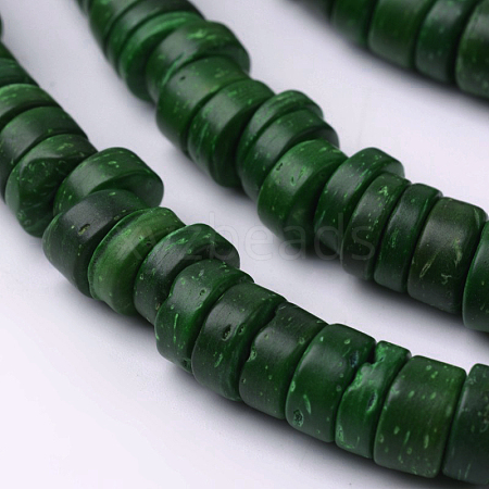 Dyed Natural Coconut Disc Bead Strands COCB-O003-07B-1