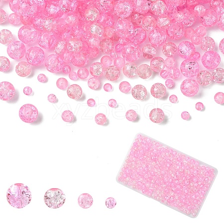 400Pcs 4 Styles Spray Painted Crackle Glass Beads CCG-YW0001-20A-1