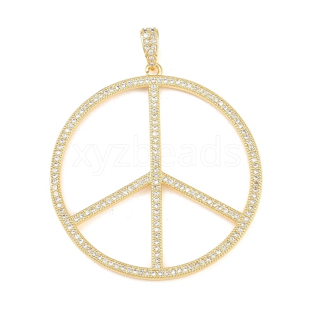 Brass Micro Pave Cubic Zirconia Pendants KK-C162-060G-1