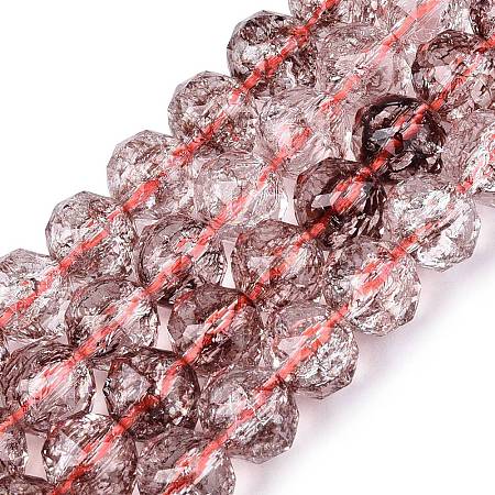 Crackle Transparent Glass Beads Strands GLAA-N063-10mm-15-1