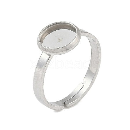 Non-Tarnish 304 Stainless Steel Adjustable Ring Components STAS-Z064-07P-02-1