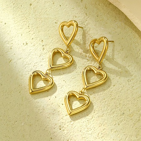 304 Stainless Steel Stud Earrings EJEW-S226-10G-02-1