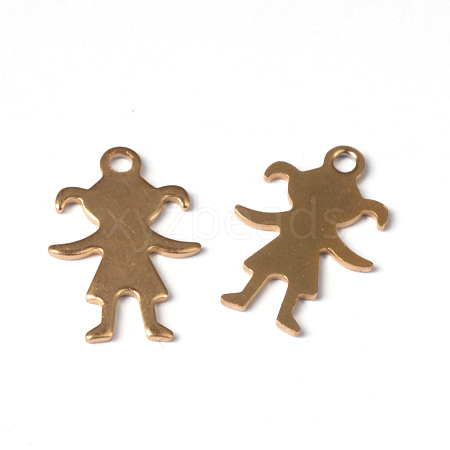 Ion Plating(IP) Girl 304 Stainless Steel Pendants STAS-G130-44G-1