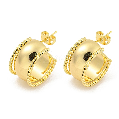 Rack Plating Brass Stud Earrings EJEW-M247-05G-1