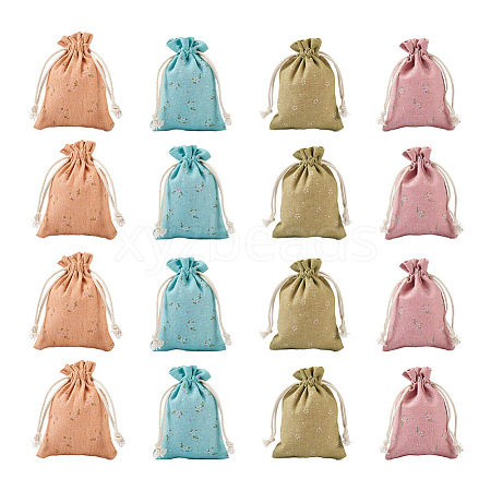Magibeads 40Pcs 4 Colors Burlap Packing Pouches ABAG-MB0001-05-1