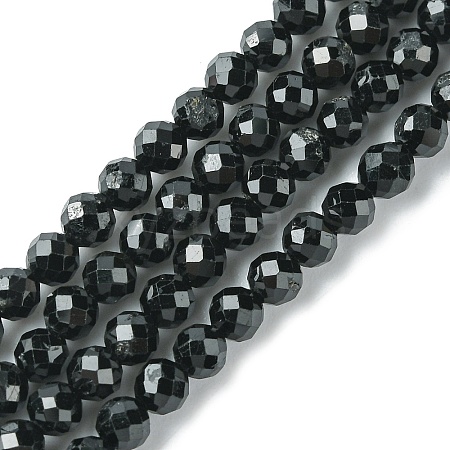 Natural Black Tourmaline Beads Strands G-F748-Y01-03-1