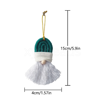 Christmas Cotton Woven Santa Claus Macrame Pendant Decorations PW-WG0AAE2-03-1