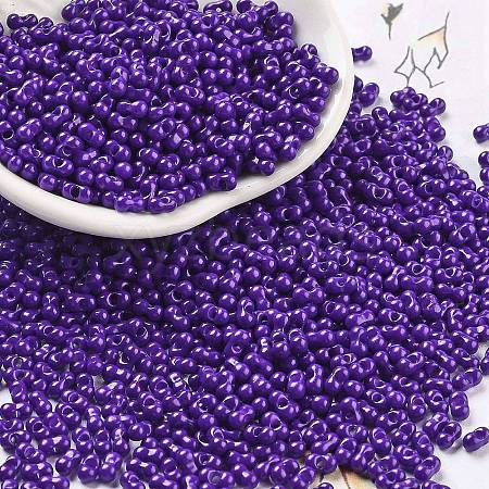 Baking Paint Glass Seed Beads SEED-A033-04O-1