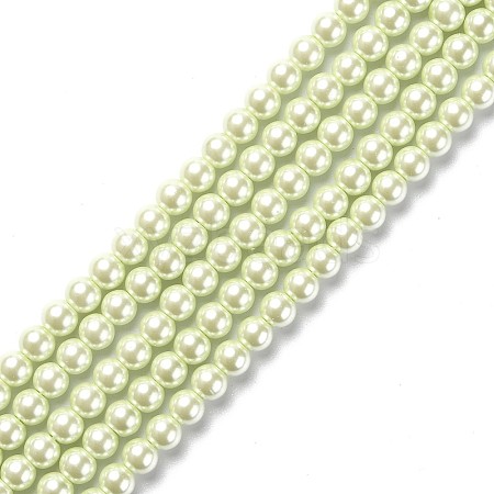 Eco-Friendly Dyed Glass Pearl Round Beads Strands HY-A002-6mm-RB005-1