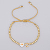 Golden Tone Daisy Braided Bead Bracelets WY1454-26-1