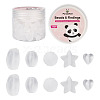 100Pcs 5 Style Transparent Frosted Acrylic Beads FACR-PJ0001-02-1
