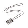 Zinc Alloy Rectangle with Deities Pendant Necklace with 304 Stainless Steel Chains NJEW-C007-10AS-2
