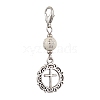 Alloy Angel & Cross Pendant Decoration HJEW-JM02197-4