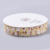 Flower Pattern Printed Polyester Organza Ribbons ORIB-Q034-03-2