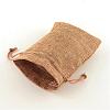 Polyester Imitation Burlap Packing Pouches Drawstring Bags ABAG-R004-18x13cm-03-3