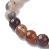 Natural Banded Agate Oval Beaded Stretch Bracelets BJEW-JB09913-5