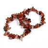 Unisex Chip Natural Carnelian/Red Agate Beaded Stretch Bracelets BJEW-S143-01-7