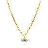 Evil Eye Brass Micro Pave Cubic Zirconia Pendant Necklaces NJEW-PH01395-1