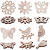 150Pcs Undyed Wood Pendants & Beads & Cabochons WOOD-SP0001-74-7