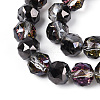 Electroplate Transparent Glass Round Beads Strands EGLA-T029-8mm-12T-02-3